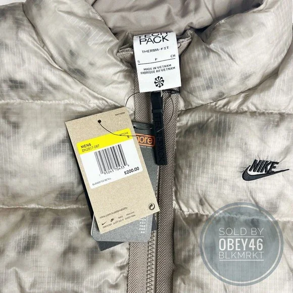 Nike Tech Pack Therma-Fit Gray Bubble Puffer Vest DN2817-087 Mens Size S - Picture 4 of 4
